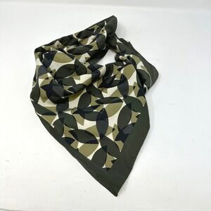 Abstract Geometric Print Scarf Green 23 x 23"